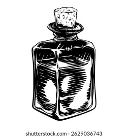 magic bottle vector line art drawing illustration