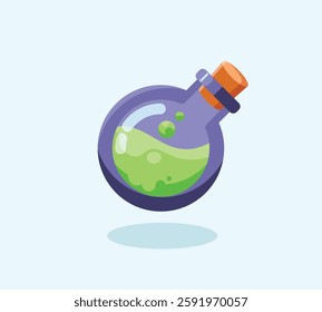 Magic Bottles liquid potion fantasy elixir. Game icon GUI for app games user interface. Vector illustration