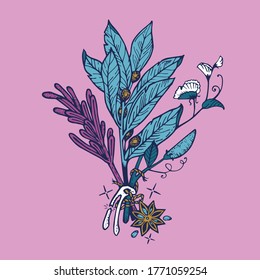 The magic bouquet. Wishbon...urel. Green pea. Anise