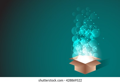 magic box back on turquoise background