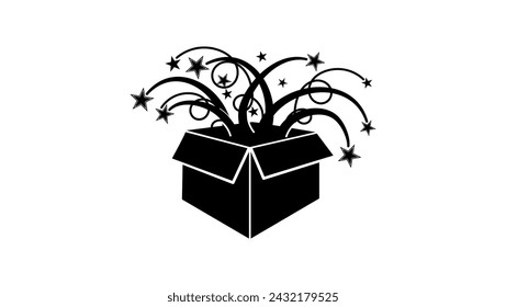 magic box, black isolated silhouette