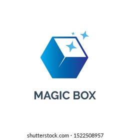 Magic box with blue star 