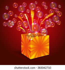 Magic box with bubbles