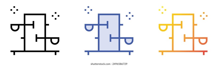 magic box icon. Linear, Blue Fill and Gradient Style Design Isolated On White Background
