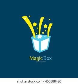 Magic Box logo design template. vector illustration.