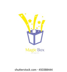 Magic Box logo design template. vector illustration.