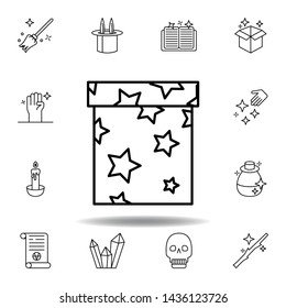 magic box outline icon. elements of magic illustration line icon. signs, symbols can be used for web, logo, mobile app, UI, UX