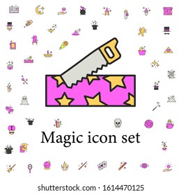 Magic Box With Saw Icon. Magic Icons Universal Set For Web And Mobile