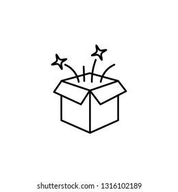 magic box, star icon. Element of magic for mobile concept and web apps icon. Thin line icon for website design and development