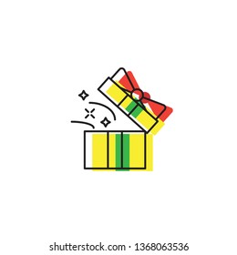 magic box star icon Element of magic for mobile concept and web apps icon Thin line icon for website design and development