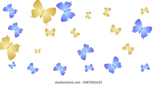 Magic bright butterflies cartoon vector background. Spring beautiful insects. Detailed butterflies cartoon dreamy wallpaper. Sensitive wings moths patten. Garden creatures.