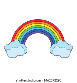 magic bright rainbow abstract cartoon vector illustration graphic design