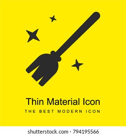 Magic Broom bright yellow material minimal icon or logo design