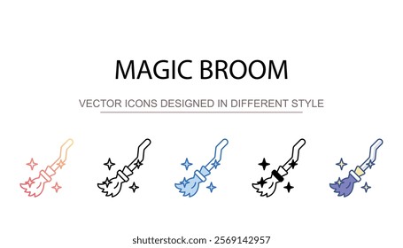 magic broom icon design with white background stock illustration