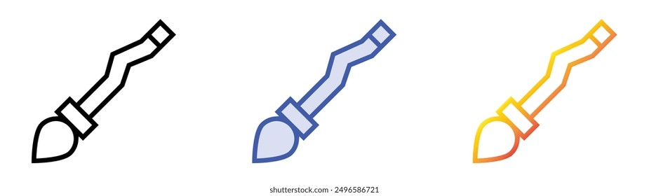 magic broom icon. Linear, Blue Fill and Gradient Style Design Isolated On White Background