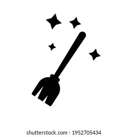 magic broom icon on a white background