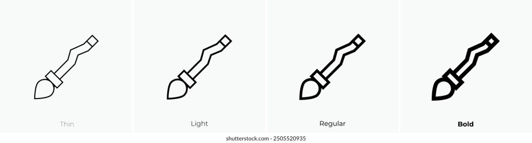 magic broom icon. Thin, Light Regular And Bold style design isolated on white background