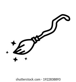Magic Broom Icon Vector Sign And Symbols.