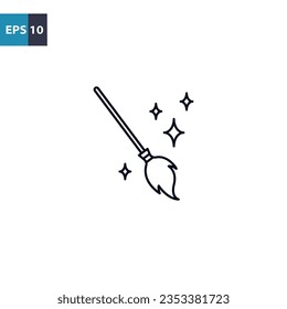 Magic broom outline icon Vector illustration