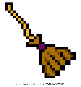  Magic broom in pixel art style