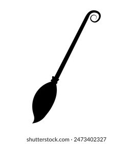 Magic broom silhouette isolated on white background