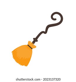 Magic broom vector. flying wood ornaments For the wicked witch on Halloween night