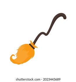 Magic broom vector. flying wood ornaments For the wicked witch on Halloween night