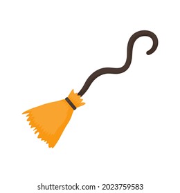 Magic broom vector. flying wood ornaments For the wicked witch on Halloween night