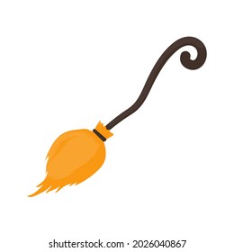 Magic broom vector. flying wood ornaments For the wicked witch on Halloween night