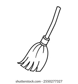 Magic Broom vector style with white Background