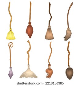 Magic brooms set with colour