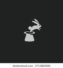 magic bunny logo with simple and unique shape