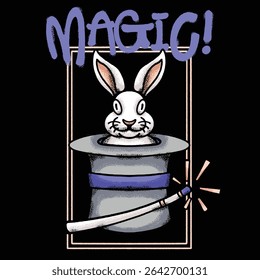 Magic Bunny for streetwear illustration