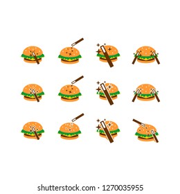 Magic Burger, Delivery Burger Icons for Company or for App Logo