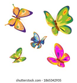 mariposas mágicas en vector sobre un fondo transparente