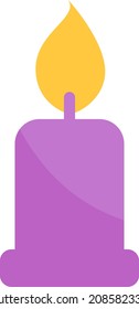 Magic candle, illustration, vector, on a white background.