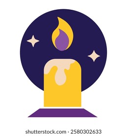 Magic candle ritual flame isolated vector