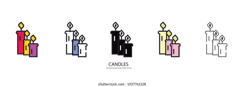 magic candles vector type icon