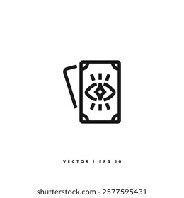 Magic Card Icon. Editable Stroke
