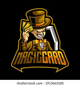 MAGIC CARD MAN MASCOT LOGO 