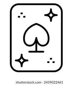 Magic Card Vector Line Icon Design