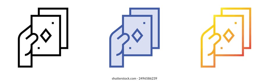 magic cards icon. Linear, Blue Fill and Gradient Style Design Isolated On White Background