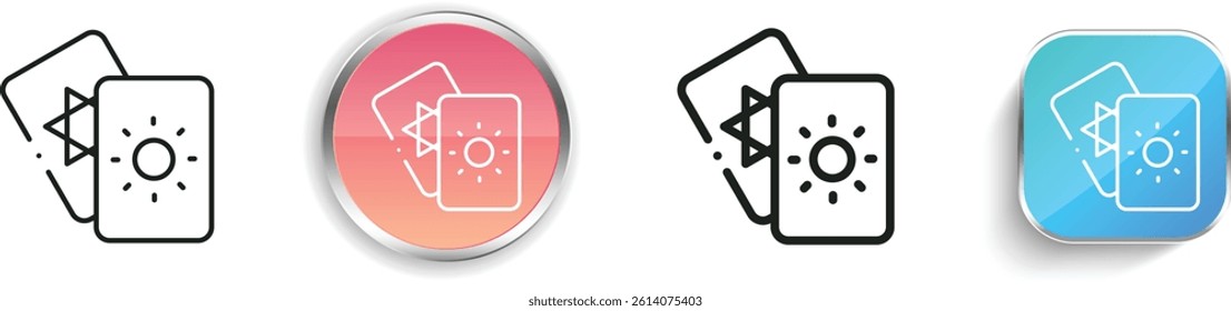 magic cards icon. Thin Linear, Regular and Button Style Design Isolated On White Background