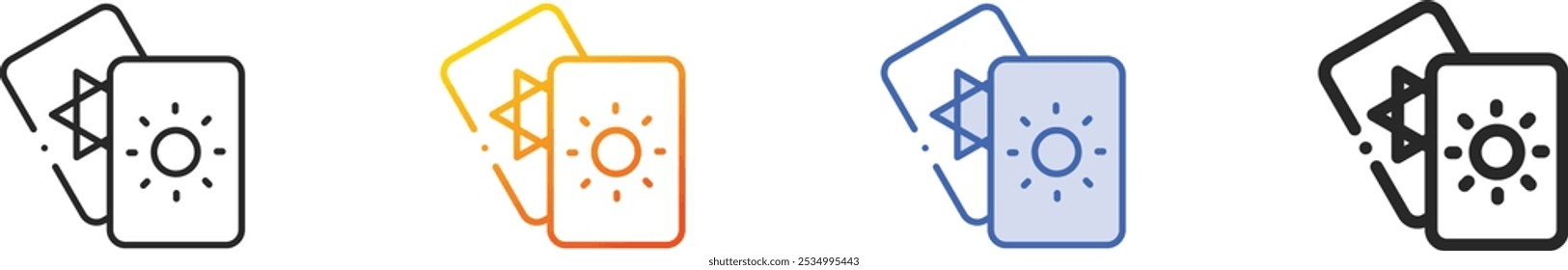 magic cards icon.Thin Linear, Gradient, Blue Stroke and bold Style Design Isolated On White Background
