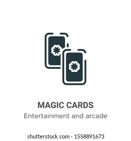 Magic cards vector icon on white background. Flat vector magic cards icon symbol sign from modern entertainment and arcade collection for mobile concept and web apps design.