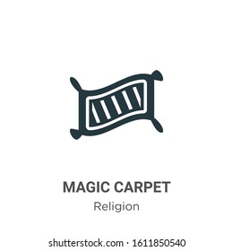 Magic carpet glyph icon vector on white background. Flat vector magic carpet icon symbol sign from modern religion collection for mobile concept and web apps design.