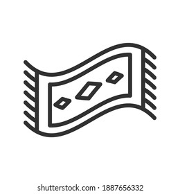 Magic carpet, linear icon. Line with editable stroke