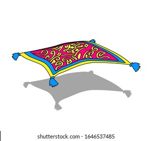 Magic carpet on a white background. An object. Vector illustration.