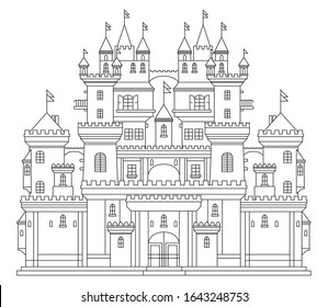 Magic castle with towers, Castle fairy tale, vector illustration