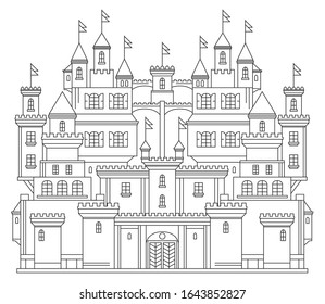 Magic castle with towers, Castle fairy tale, vector illustration